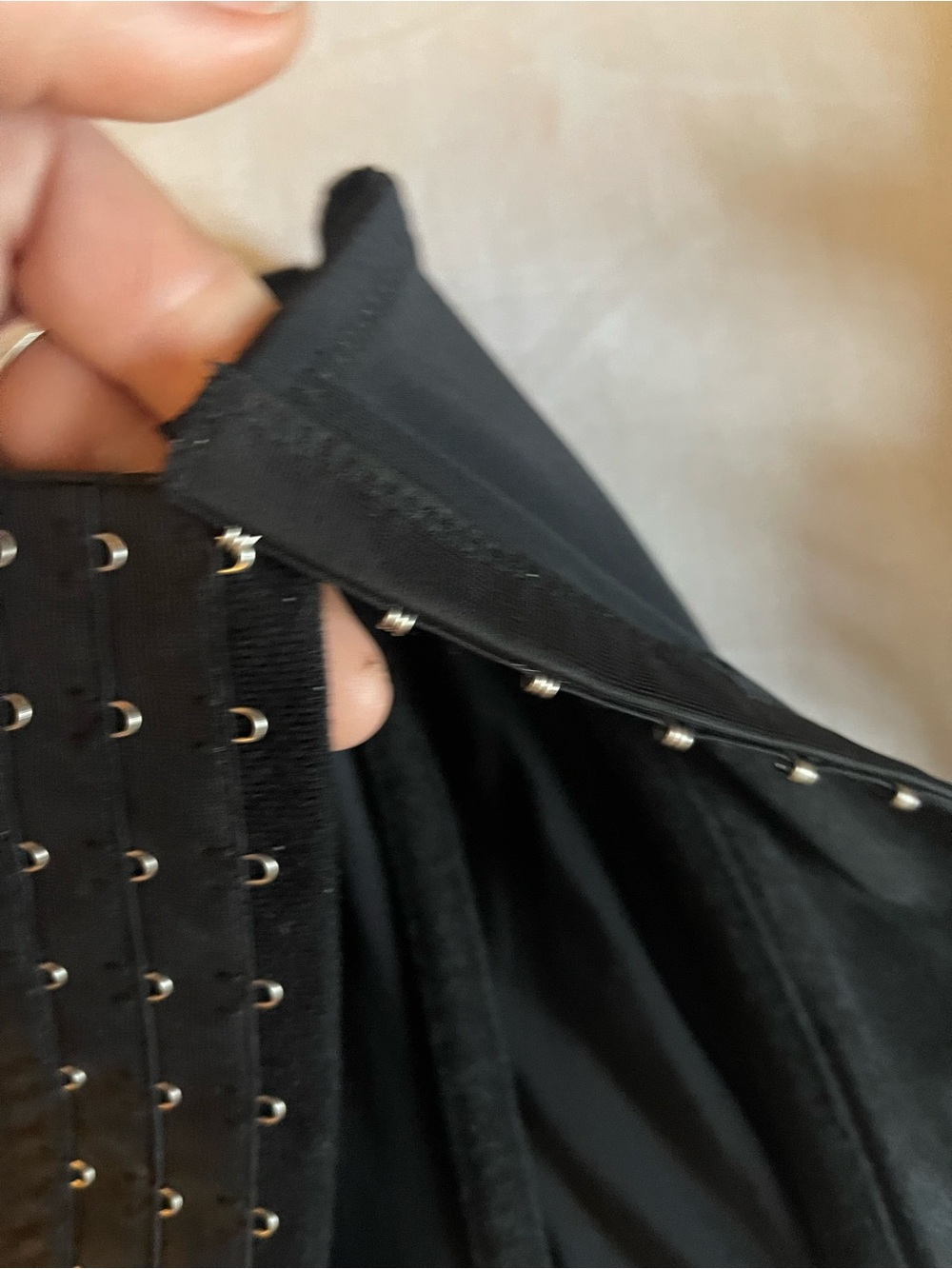 Black Corset Top with Front Hook Closure - Picture 3 of 5